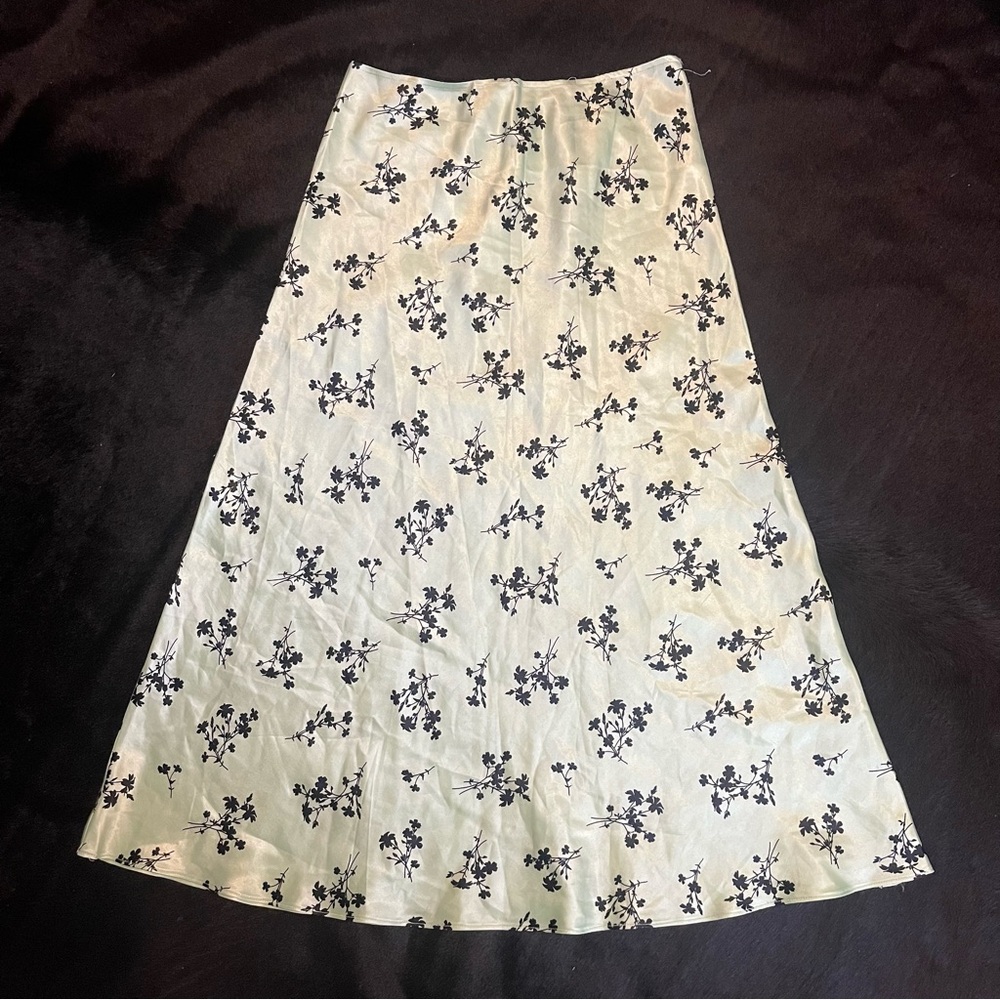 Light green floral skirt